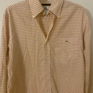 Men’s Lacoste 100% Cotton Regular Long Sleeve Button Down (Size 40)